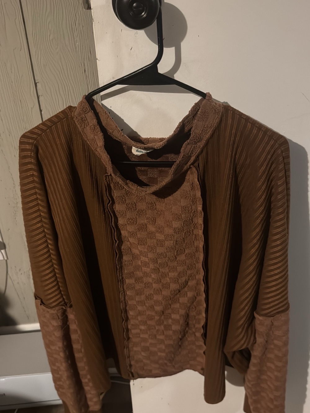Buckle Brown Textured Women's Sweater